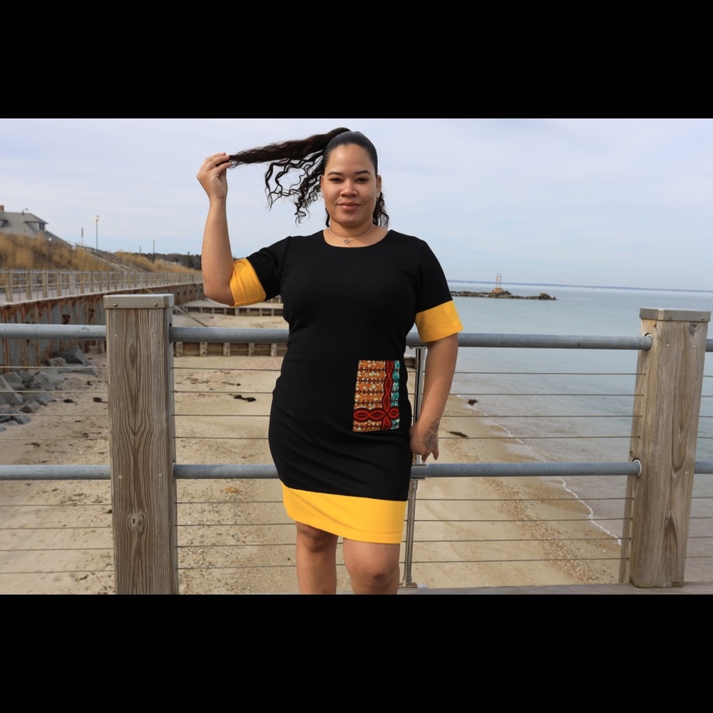 Black and yellow dress